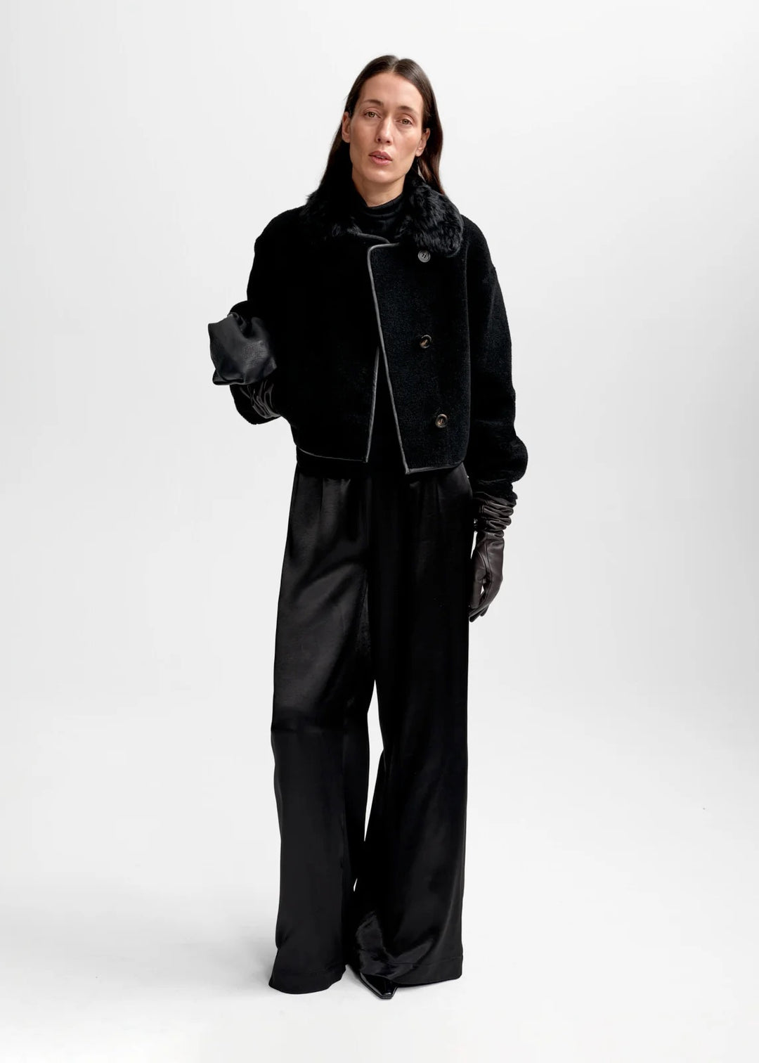 Elda lamb fur jacket  Black