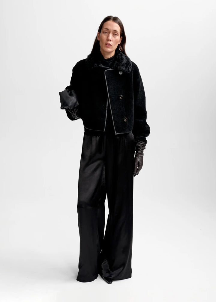 Elda lamb fur jacket  Black
