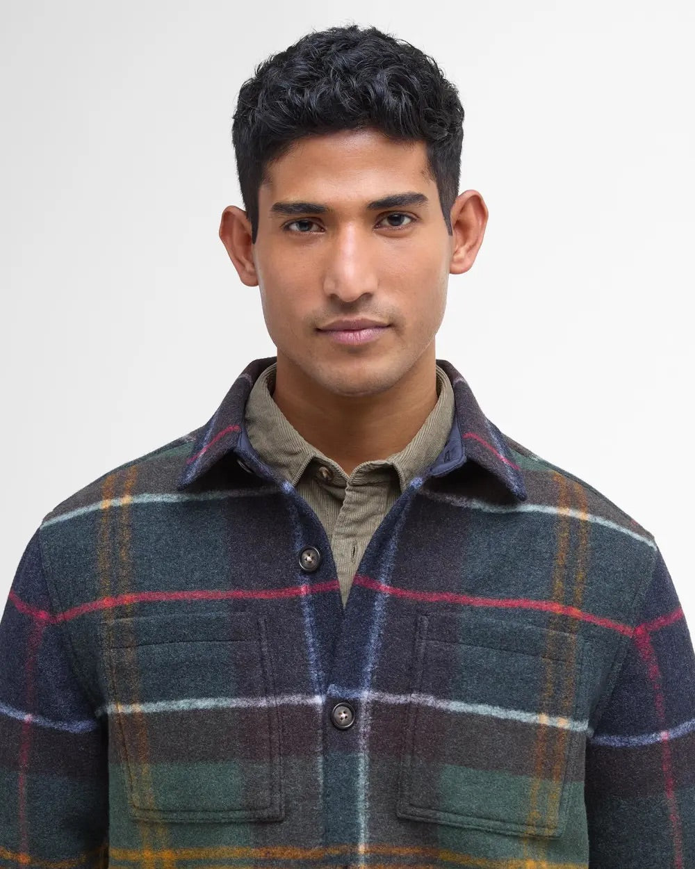 Barbour Chapter Tailored Check Overshirt  Green Loch Tartan