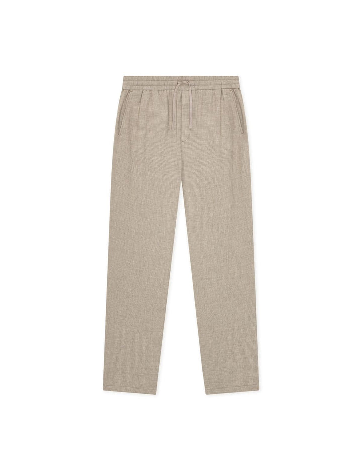 Mini Check Drawstring Pants  Bungee Cord Brown