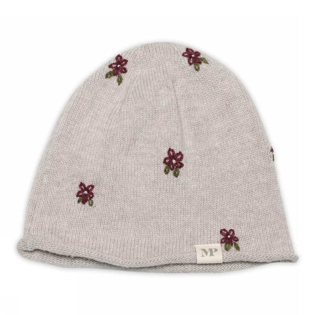 Helsinki floral beanie  Beige Melange