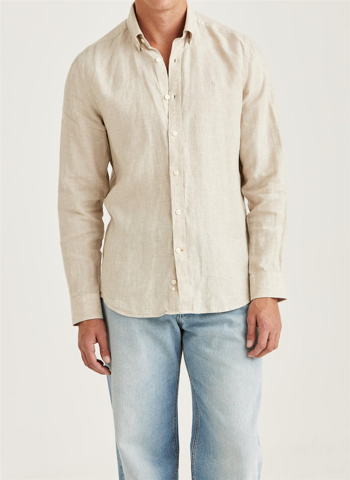 Douglas BD Linen Shirt LS  Khaki