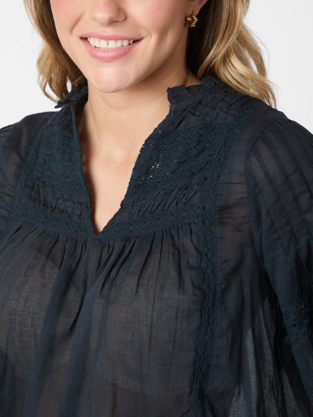 SIAMA S VOILE BLOUSE  Navy