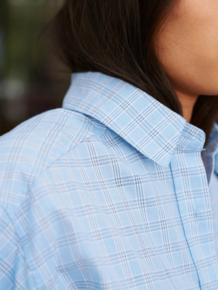 Dalma Triple Check Shirt  Light Blue