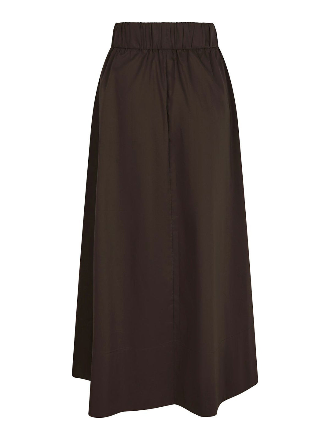 Yara Long Poplin Skirt  Chocolate Brown