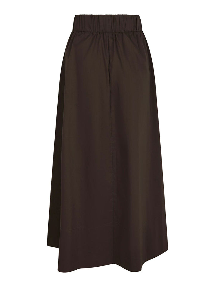 Yara Long Poplin Skirt  Chocolate Brown