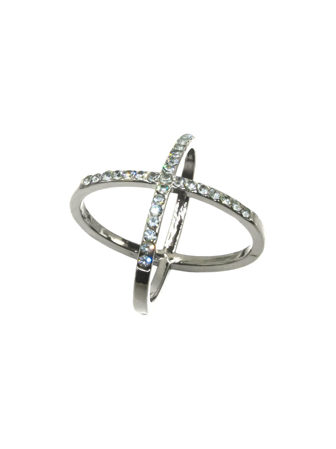 Skjerf ring m/strass  Sølv