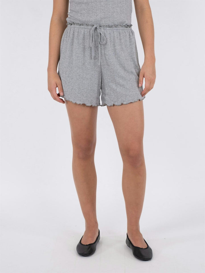 Merritt Pointelle Shorts  Light Grey