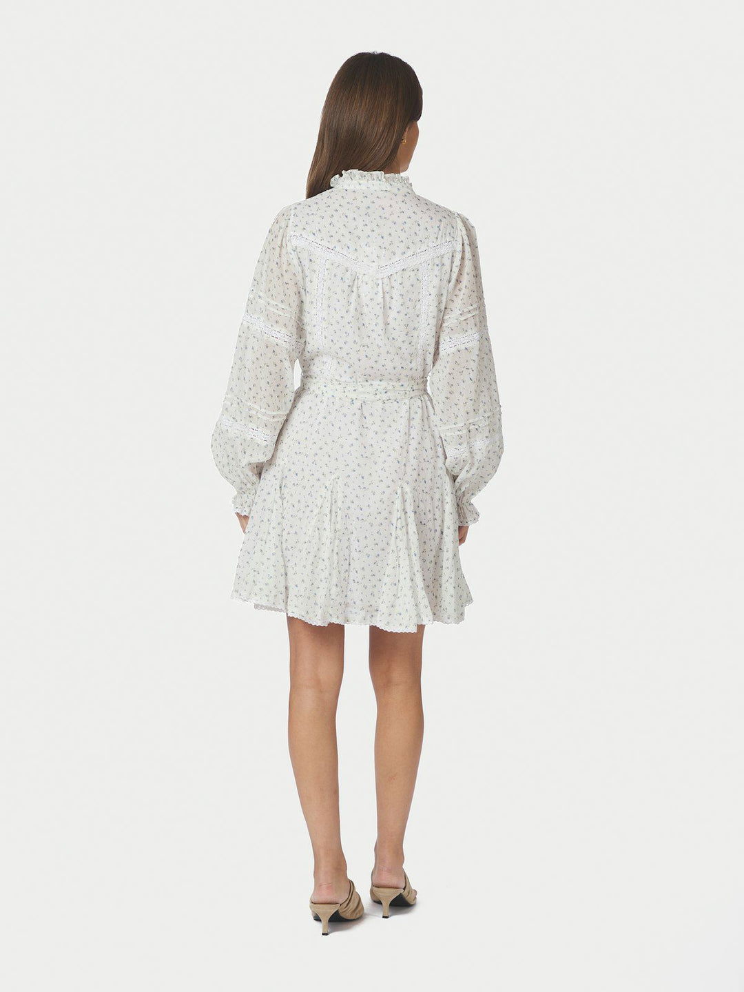 Birgitte Print Flower Dress  Off White