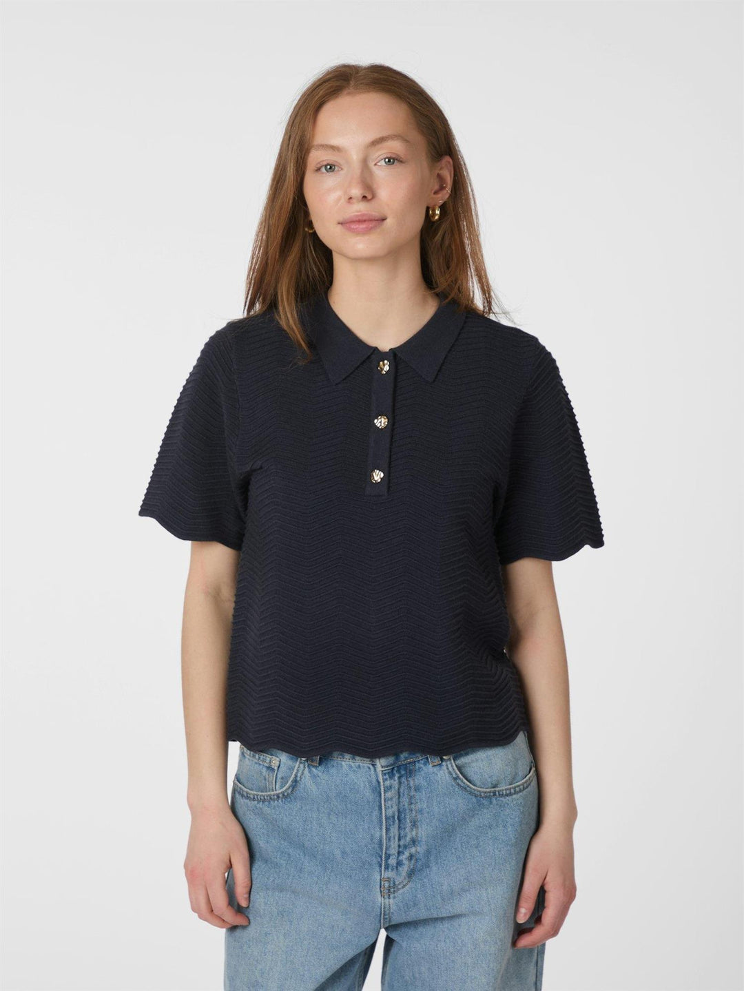 Soko Wave Knit Tee  Midnight Blue