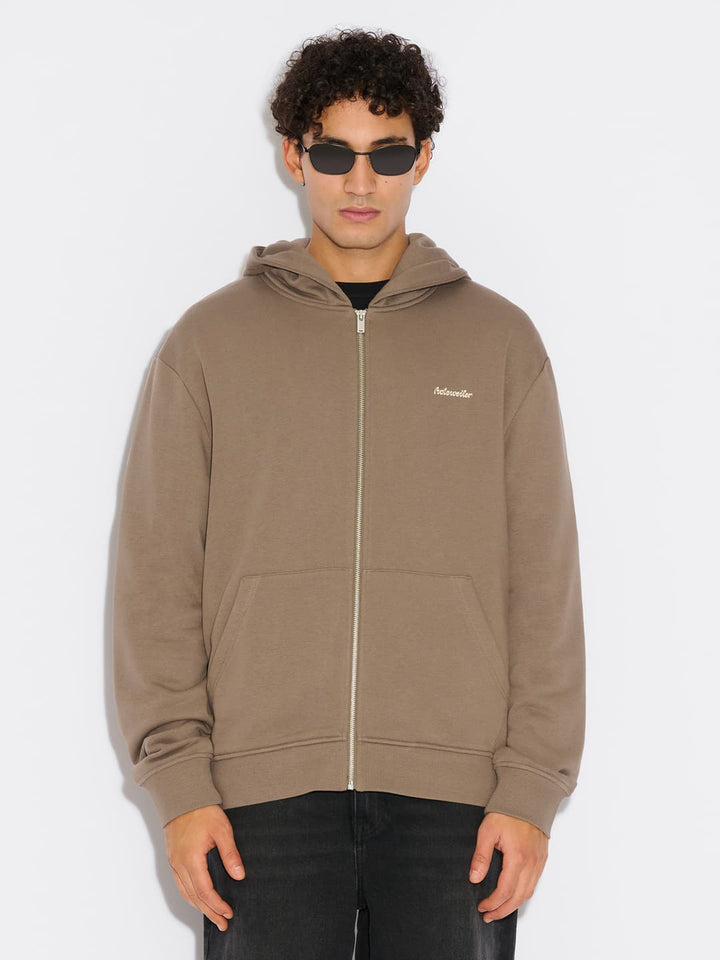 M Regular Light Zip Hoodie  Taupe