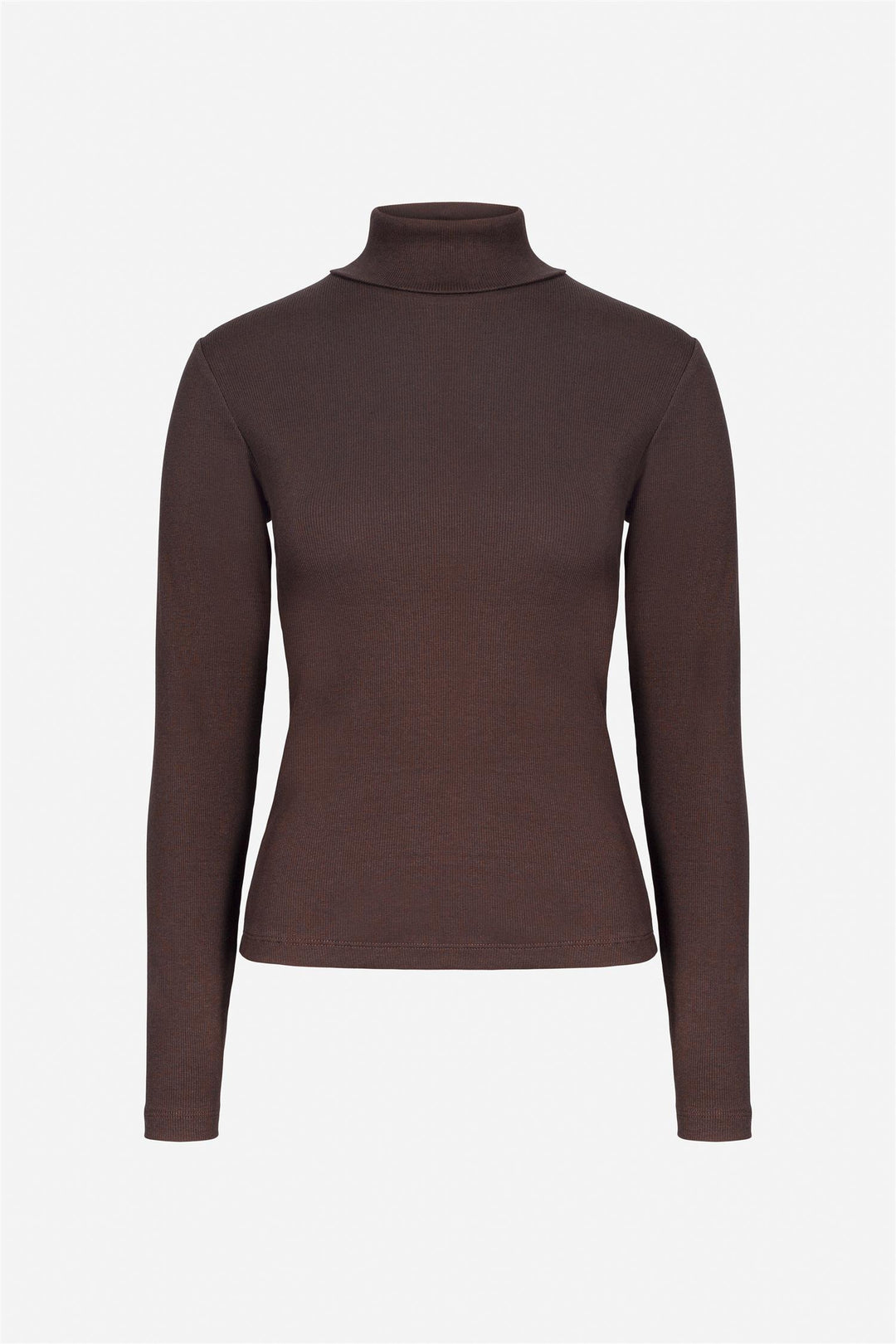 Petra Rib Turtleneck  Dark Brown