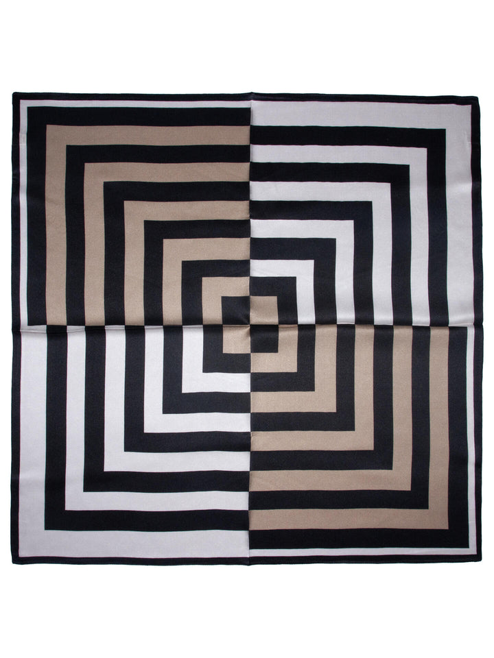 Skjerf geometrisk SILKE 65x65cm  Sort