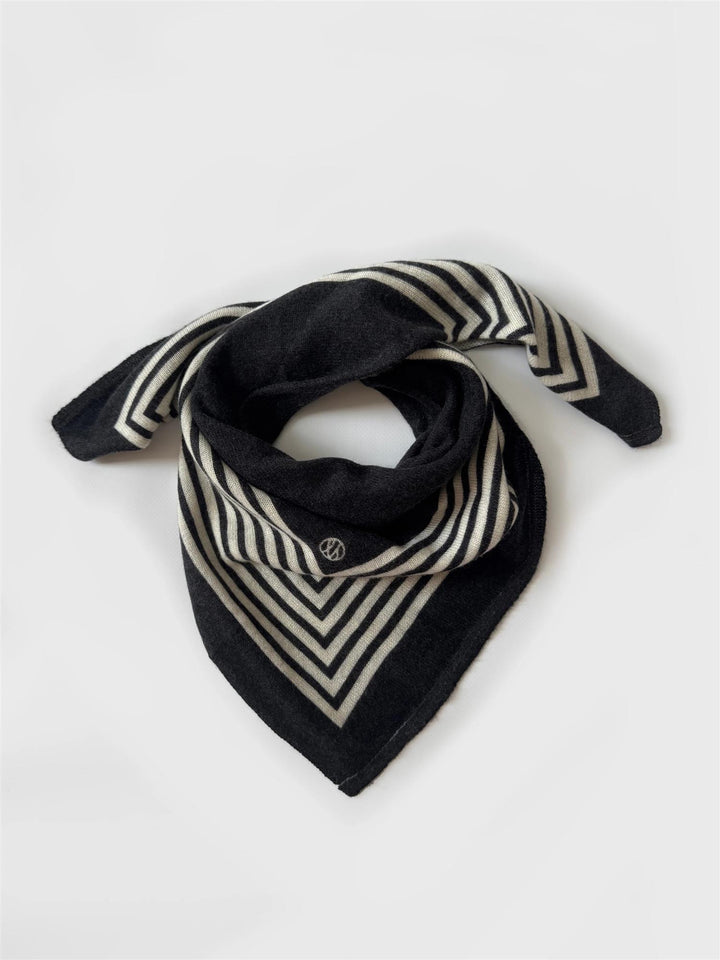 CASHMERE STRIPED SCARF  Black