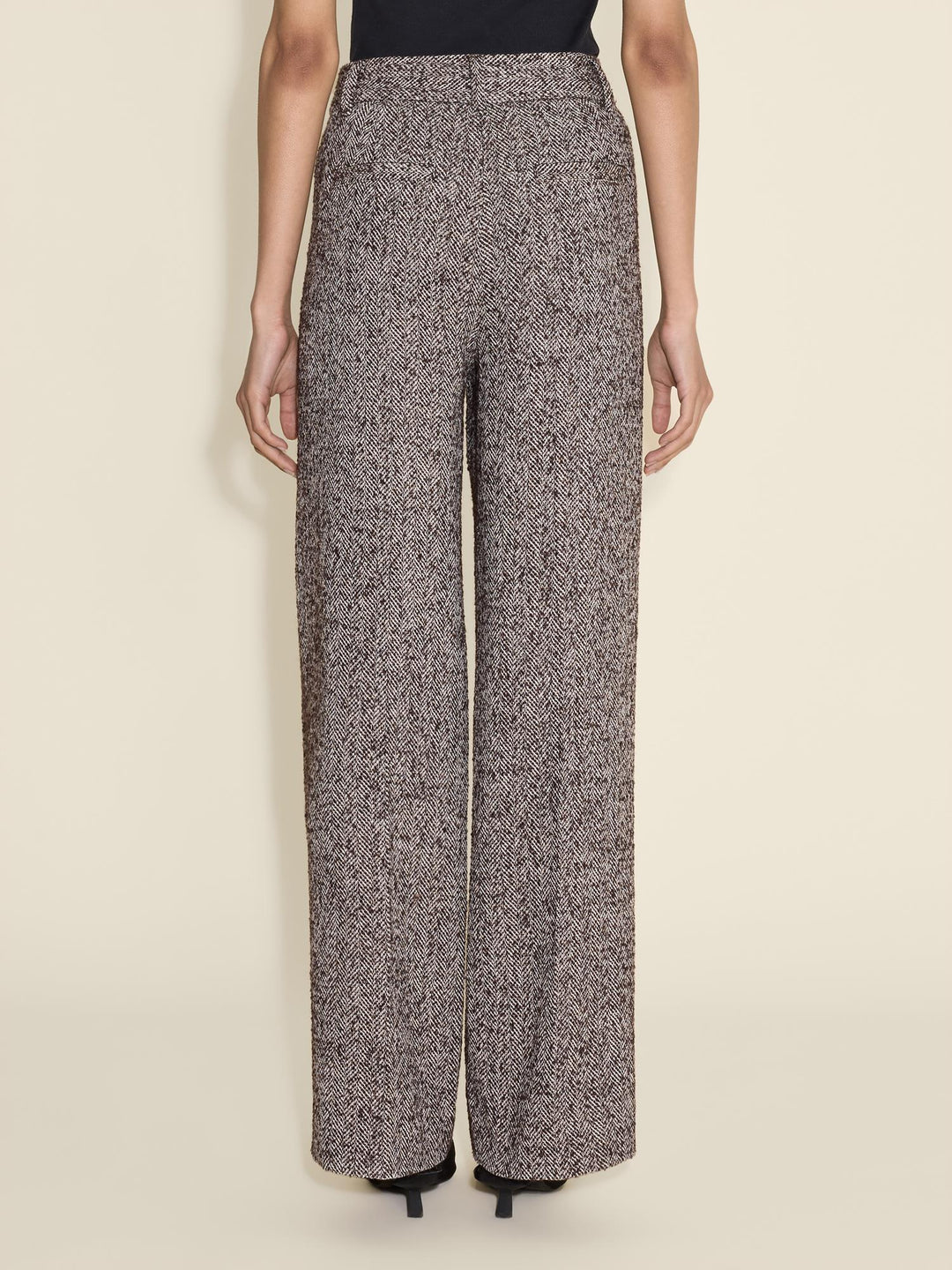 Emi Herringbone Trouser  Brown Mix