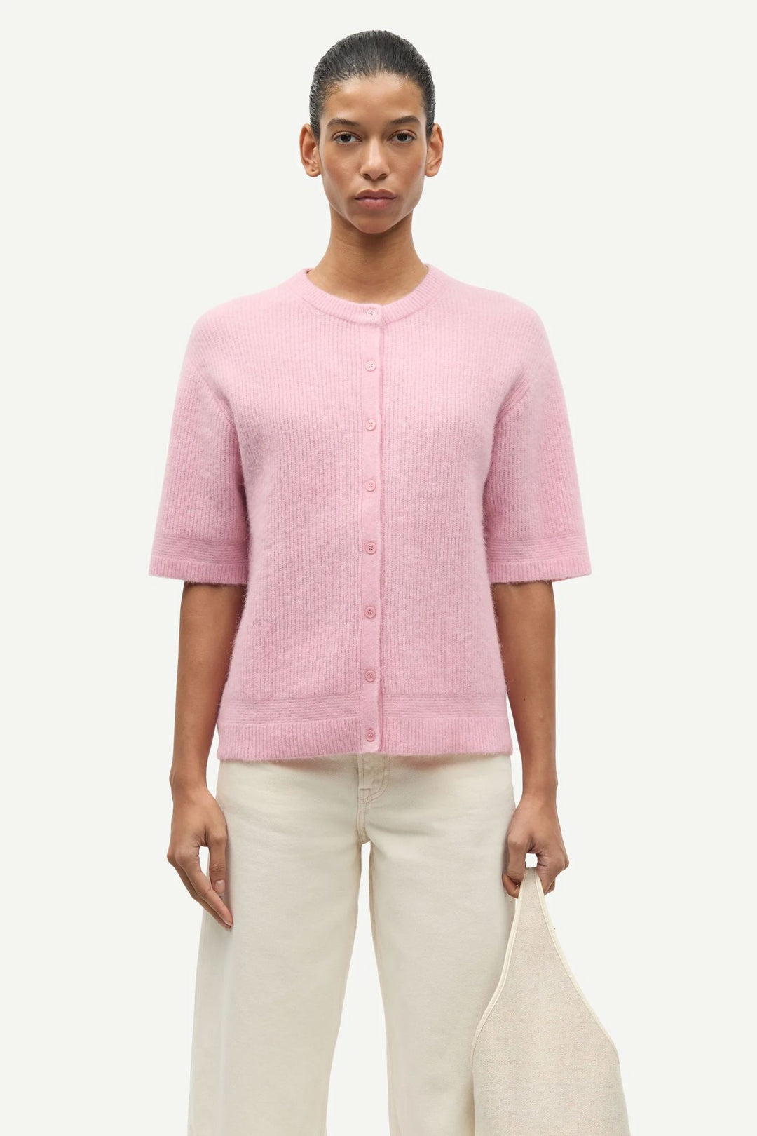 Saanoura Ss Cardigan  Bleached Mauve