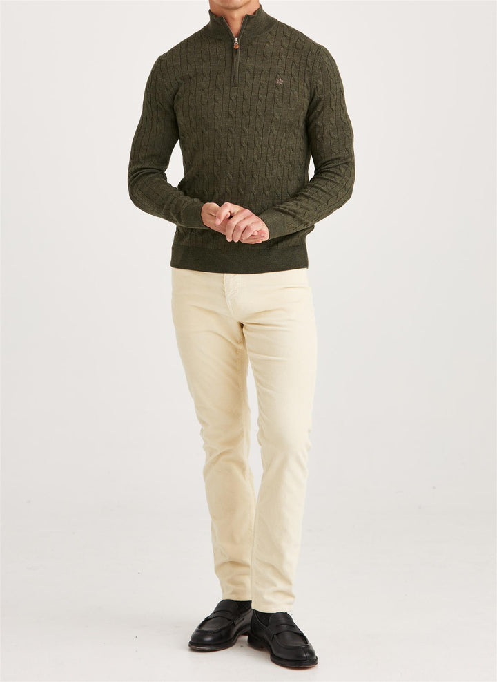 Merino Cable John Zip  Olive
