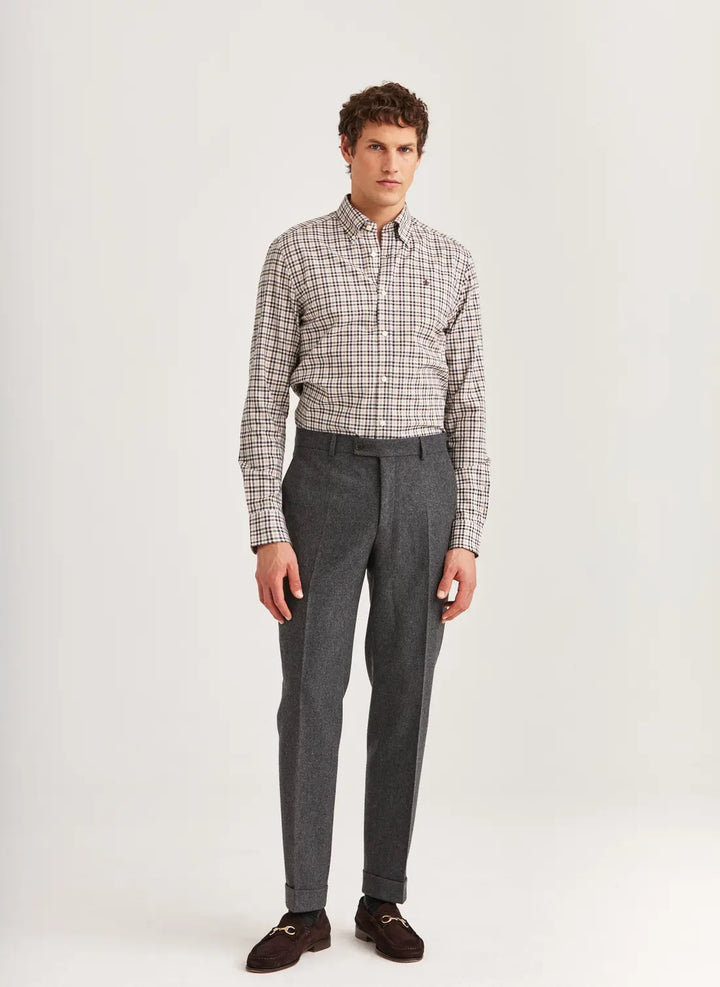 Watts Check Shirt-Slim Fit  Brown