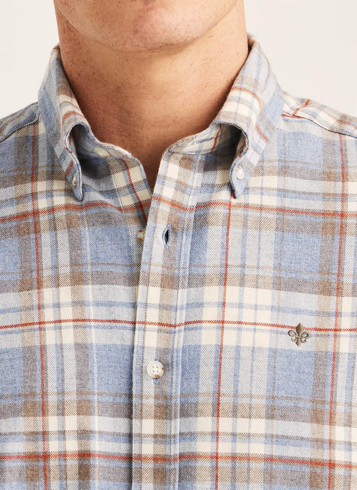Happy Flannel Check Shirt-Classic Fit  Blue