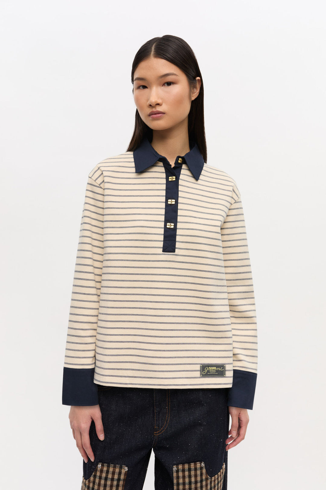 Single Piquet Jersey Polo  Egret