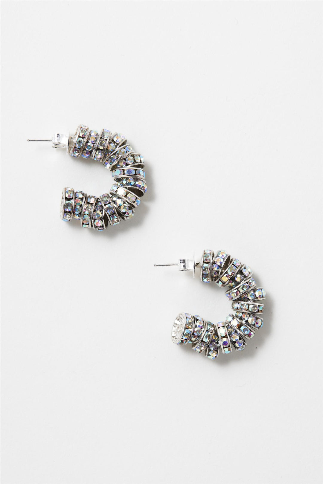 MINI DIAMOND HOOPS  Silver