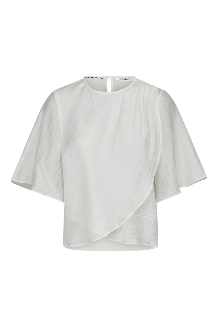 ConnyCC Drape SS blouse  White