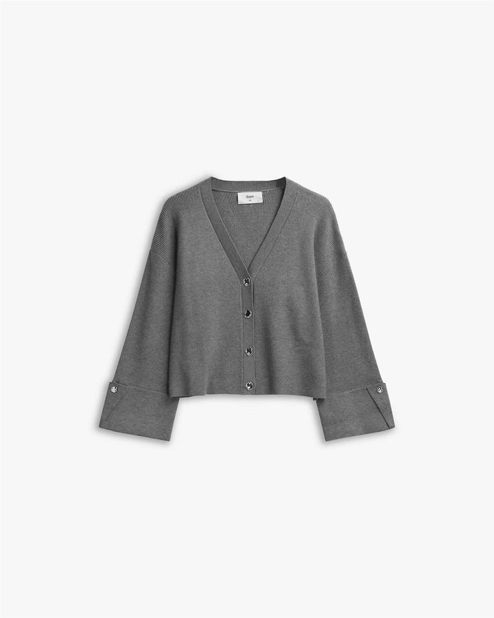 Atari Rib Cardigan  Grey Melange