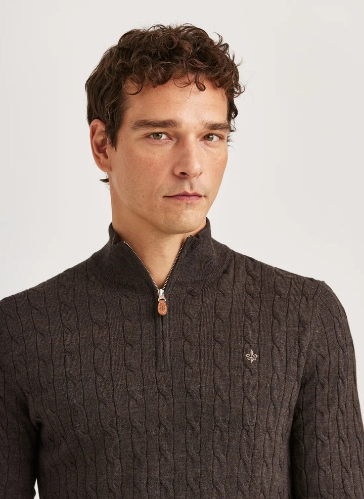 Merino Cable John Zip  Brown