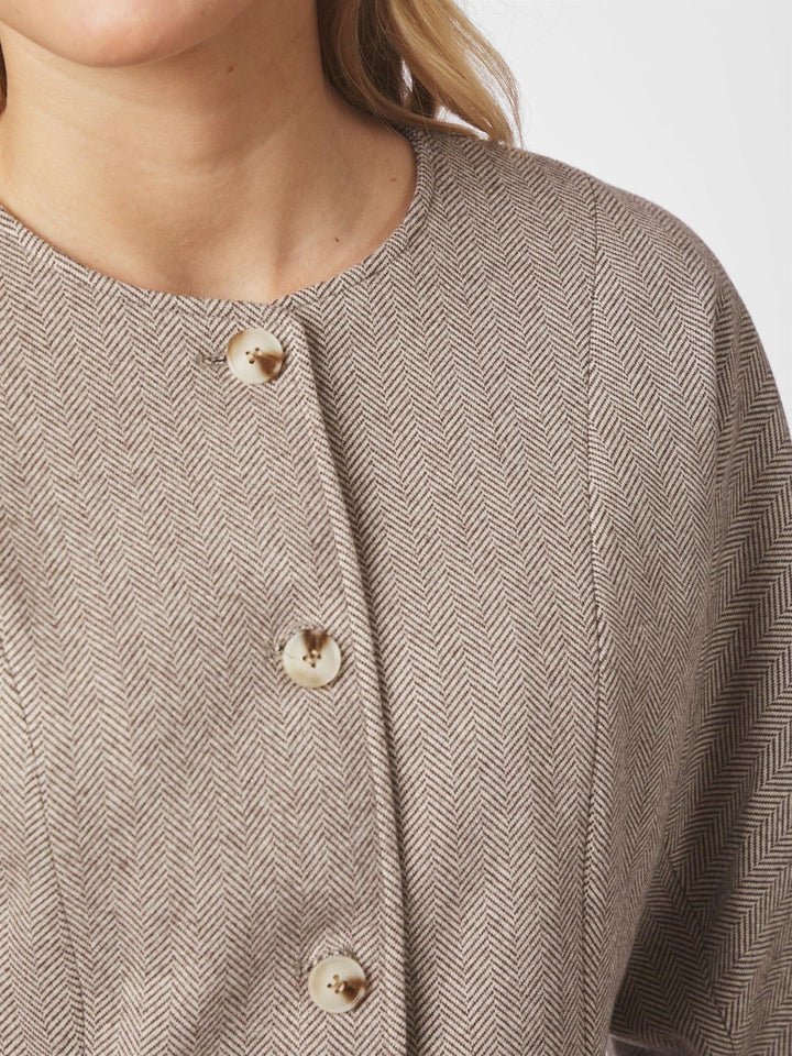 Mesto light Herringbone Jacket  White/Brown