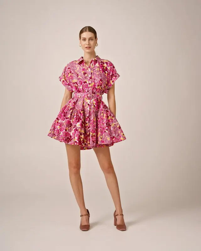 Poplin Belt Dress  Bright Field