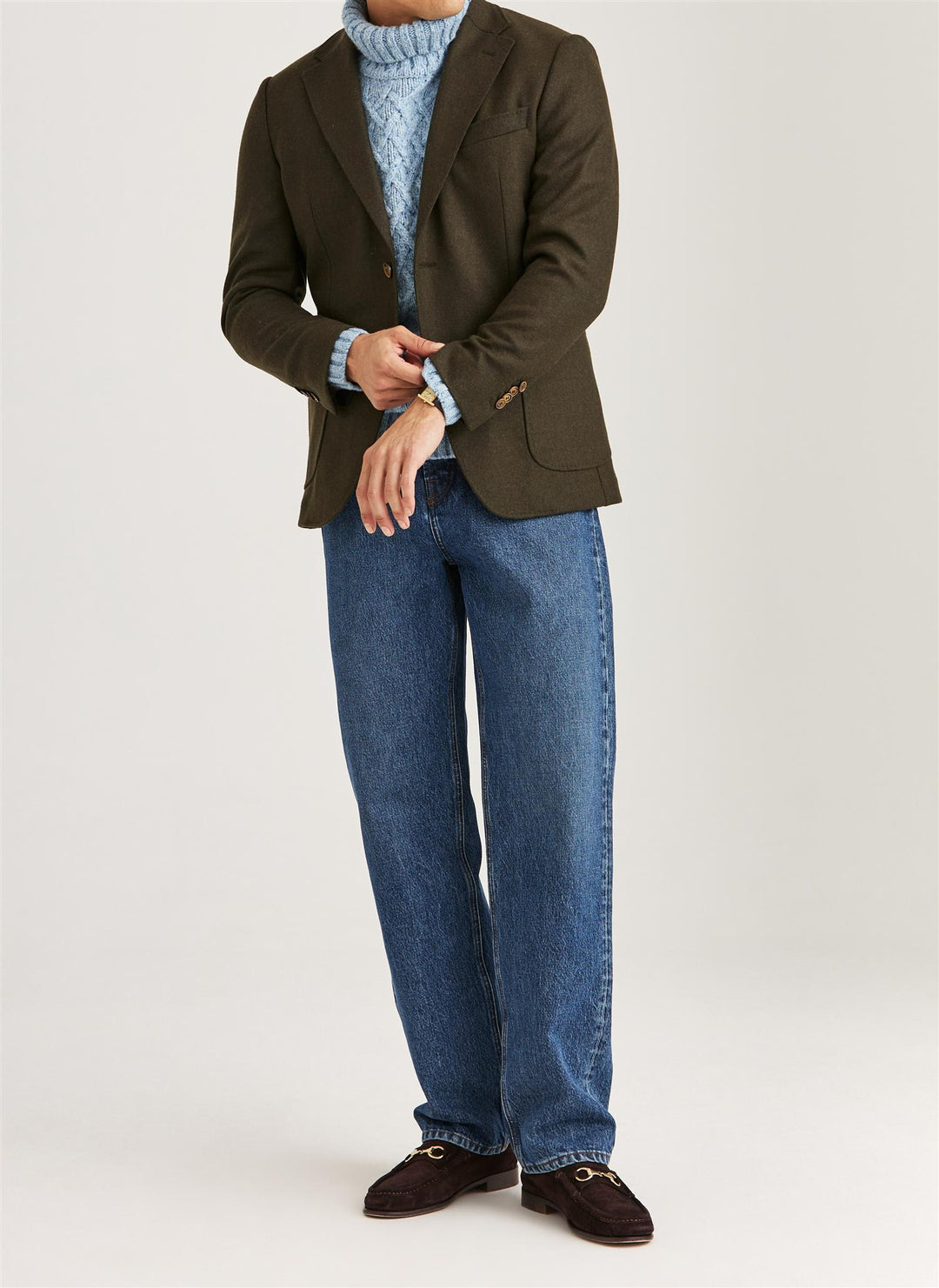 Jersey Wool Casual Jacket  Olive