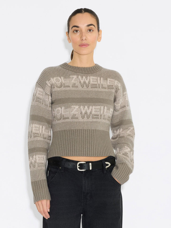 Ski Cropped Crewneck Khaki Mix