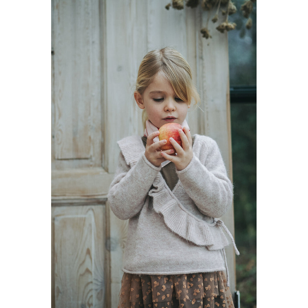 STAR RUFFLE CARDIGAN  Peach Whip