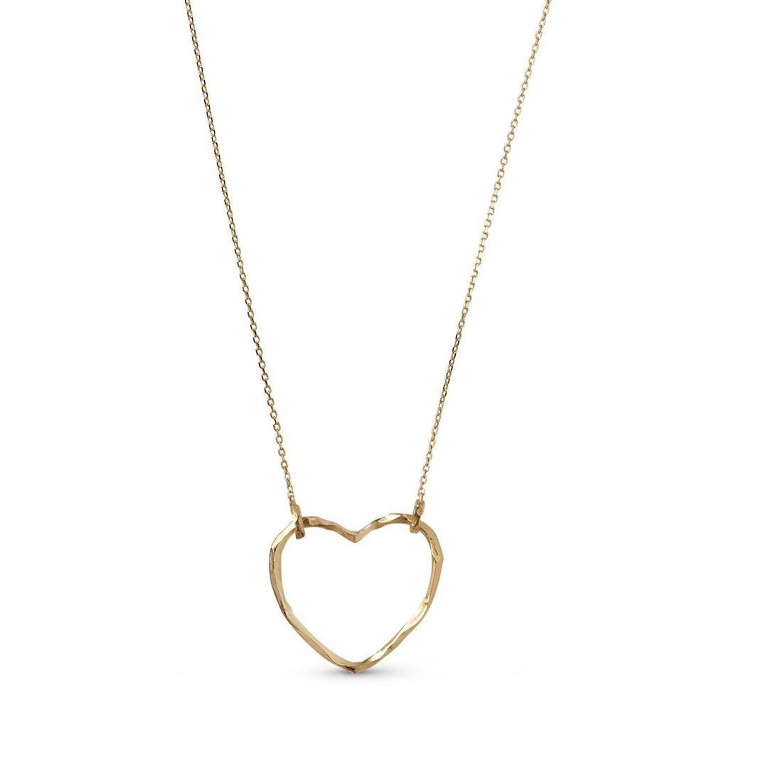 Necklace, Organic Heart Chunky  Gold Plated