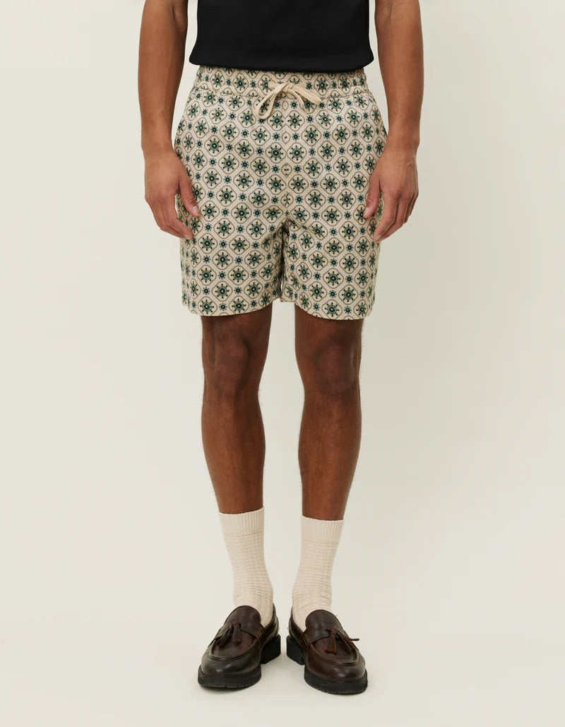 Otto AOP Tapestry Shorts  Ivory