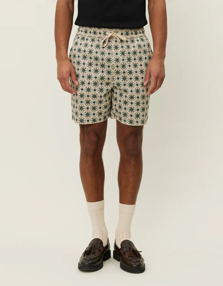 Otto AOP Tapestry Shorts  Ivory