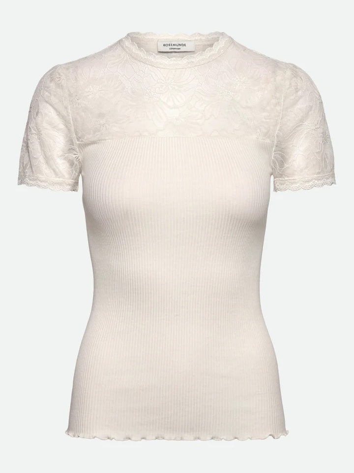 RWBeatha Silk Capsleeve Lace T-shirt  Ivory
