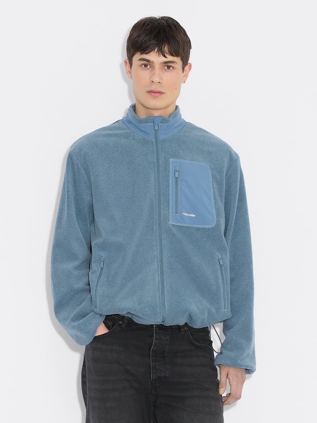 Regular Fleece Jacket  Dusty Blue