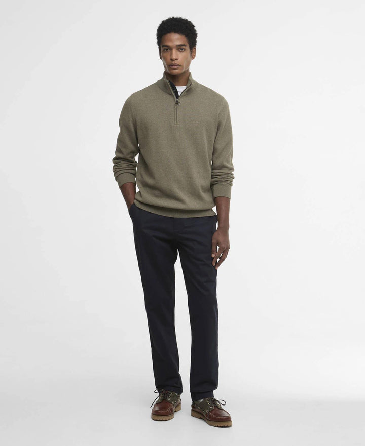 Barbour Cotton HZ Knit  Smokey Olive