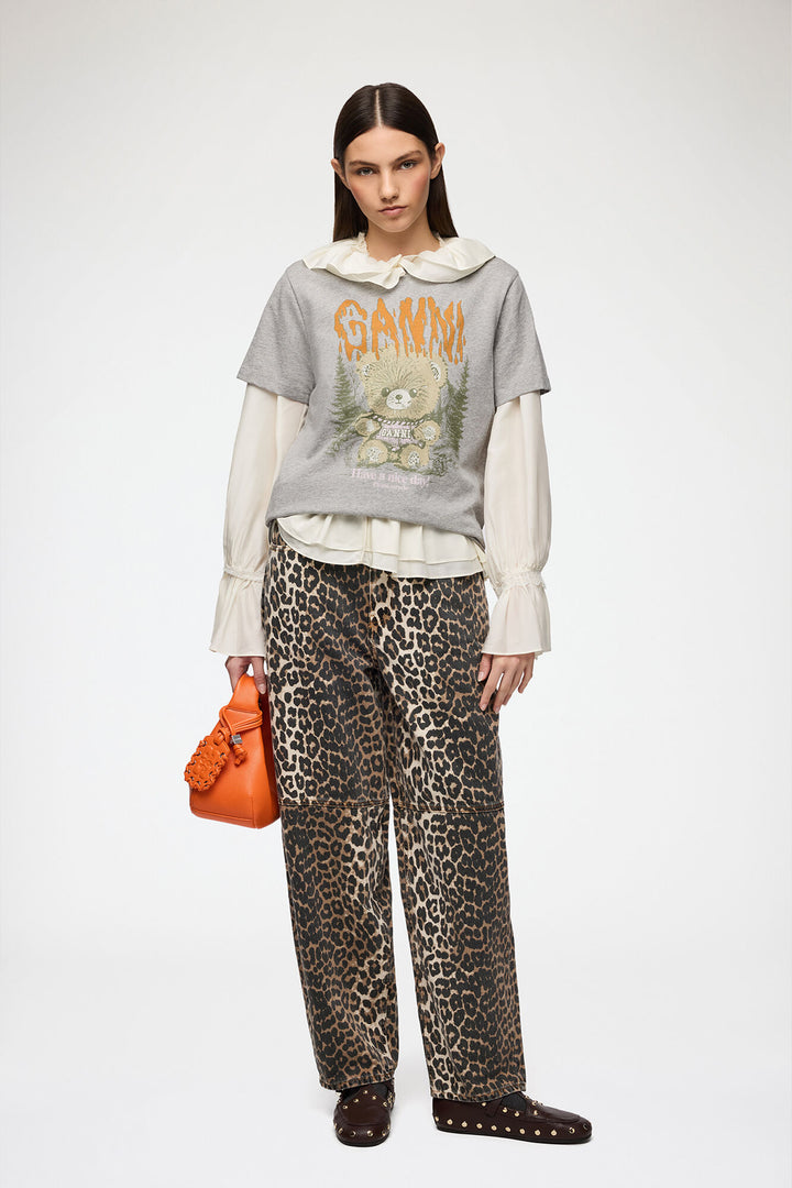 BASIC COTTON RELAXED T-SHIRT TEDDY FOREST  Paloma