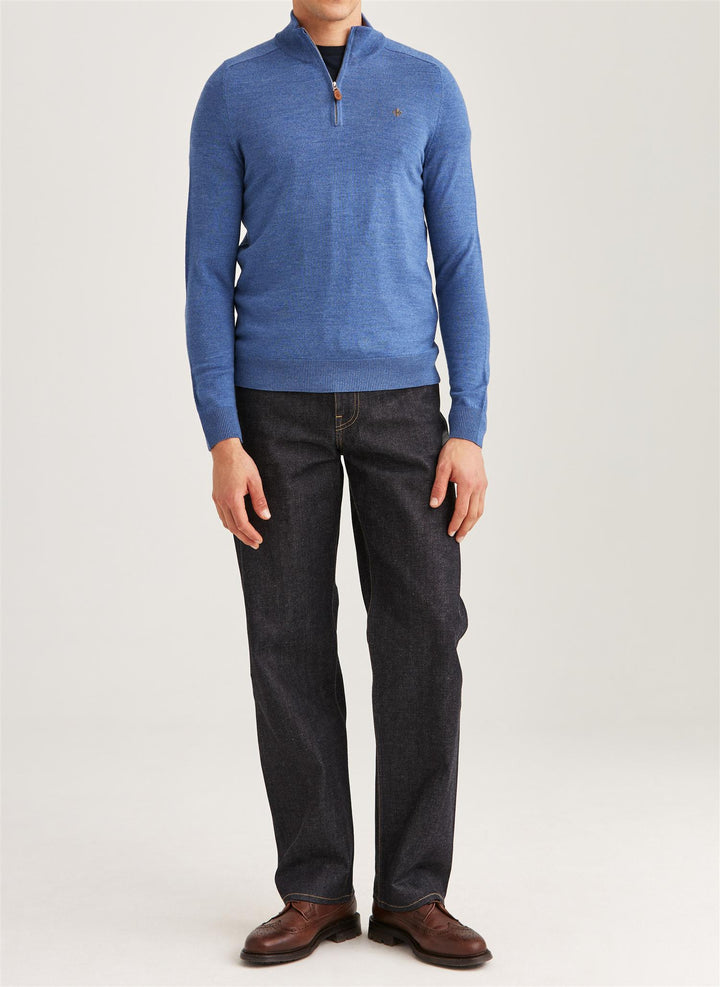 Merino John Zip  Blue