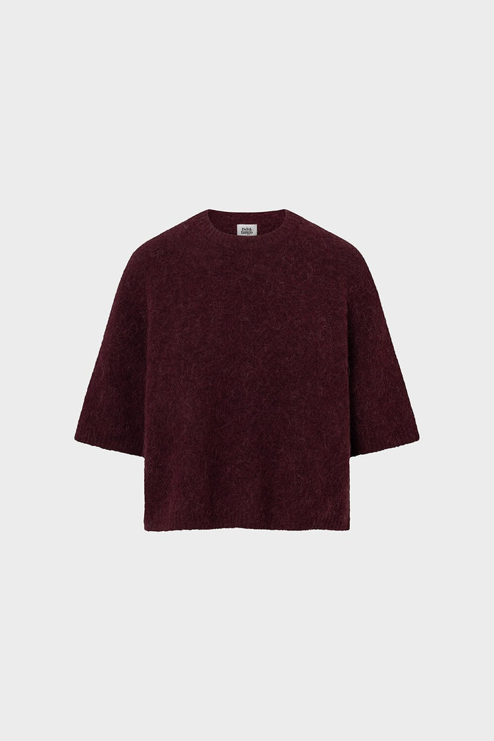 Madina Short Sleeve Knit  Burgundy
