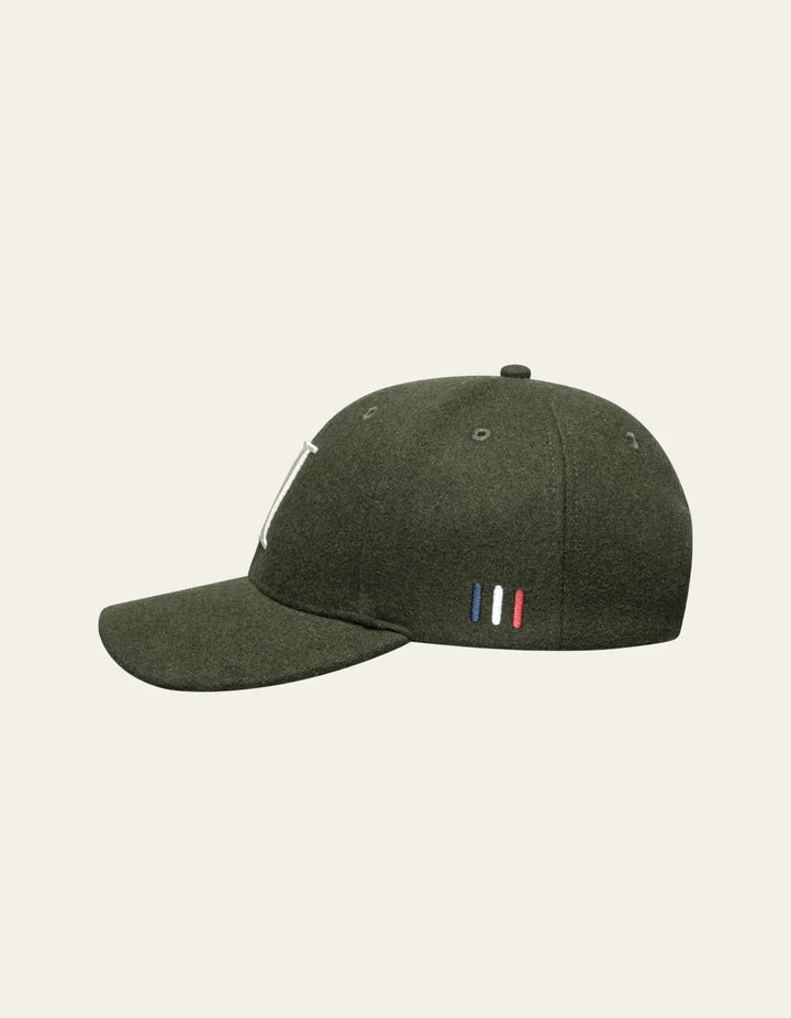 Encore Wool Baseball Cap  Forest Green/Ivory