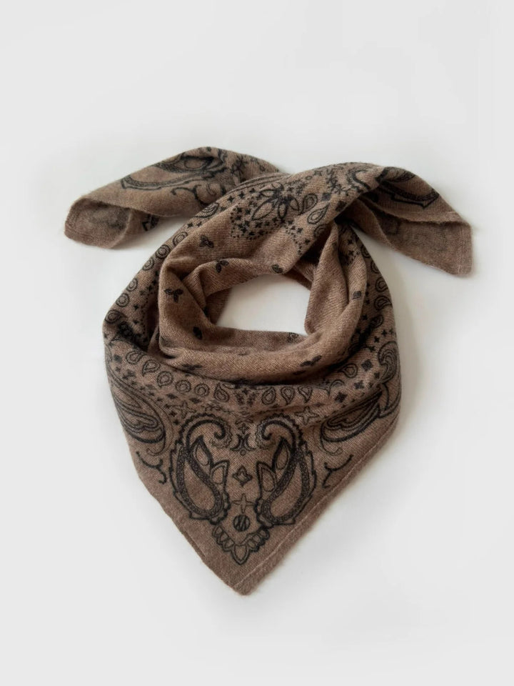 CASHMERE PAISLEY SCARF  Greige
