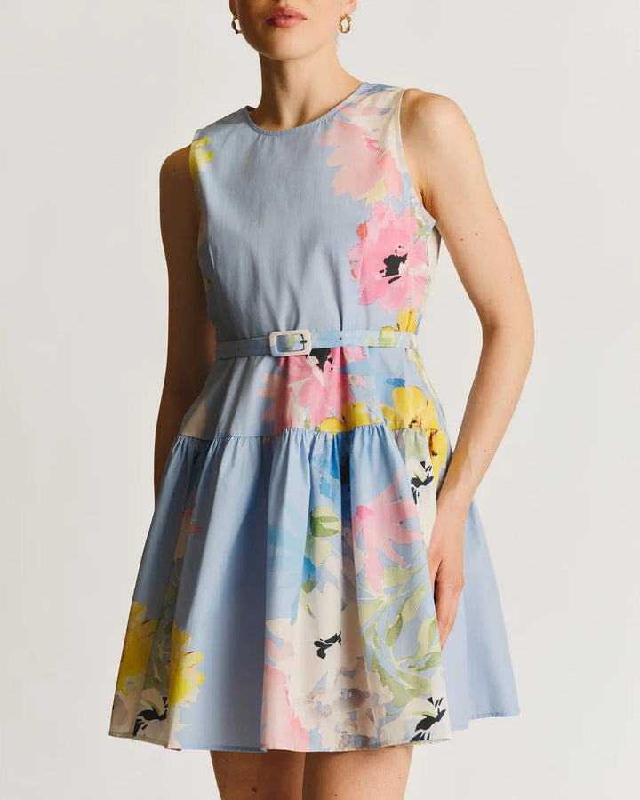 Cotton taffeta mini dress  Sky Breeze