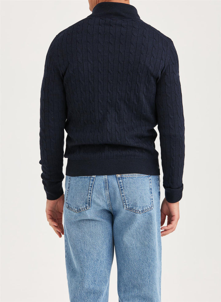 Merino Cable John Zip  Navy