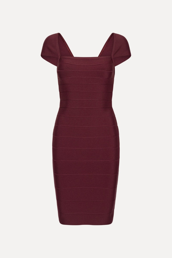 MIDI  FITTED KNIT DRESS  Zinfandel