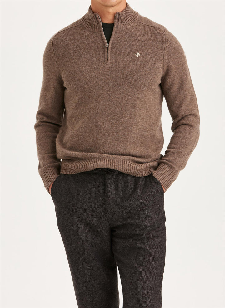 New Hertford Half Zip  Brown