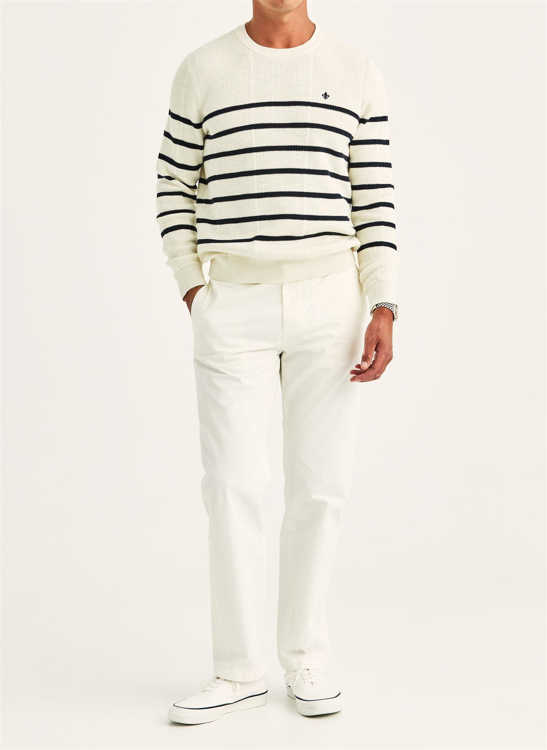 Benedict Striped Oneck  Off White