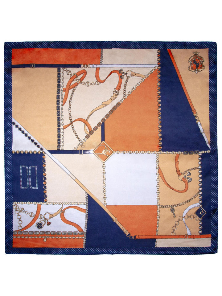 Skjerf m/seletøy 70x70  Navy